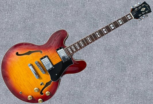 New Firefly Full Size Semi Hollow body Electric Guitar (Sunburst Color)