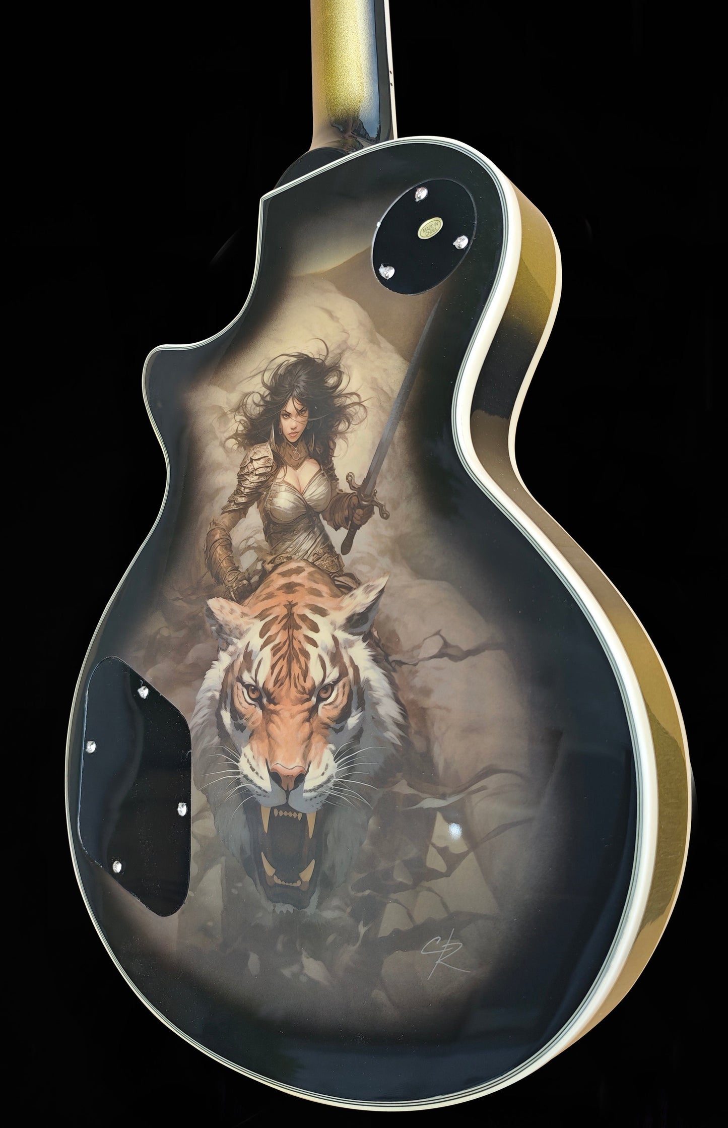 NEW Firefly FFSP CUSTOM ELECTRIC GUITARS ROLLER BRIDGE (Vintage Silver BURST) Tiger Queen